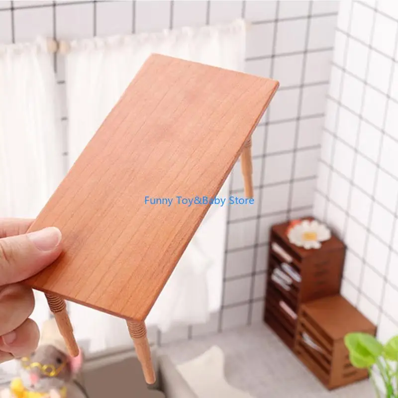 1/12 รูปแบบไม้ขนาดเล็กรูปแกะสลัก Handcrafts Doll House Furniture สำหรับห้องนั่งเล่นที่สมจริงแสดงฉากใช้ C90B