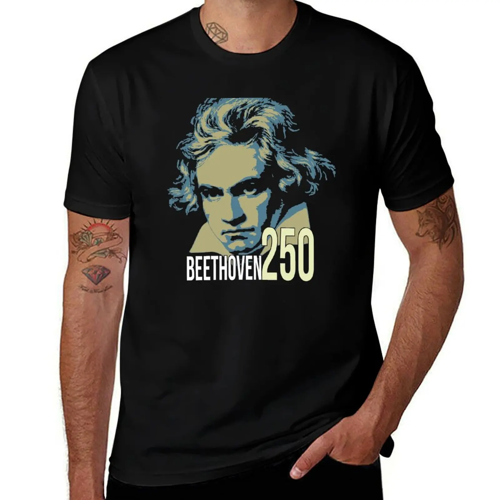 Ludwig van Beethoven Portrait 250 Years T-Shirt t shirts for man cotton T-Shirt