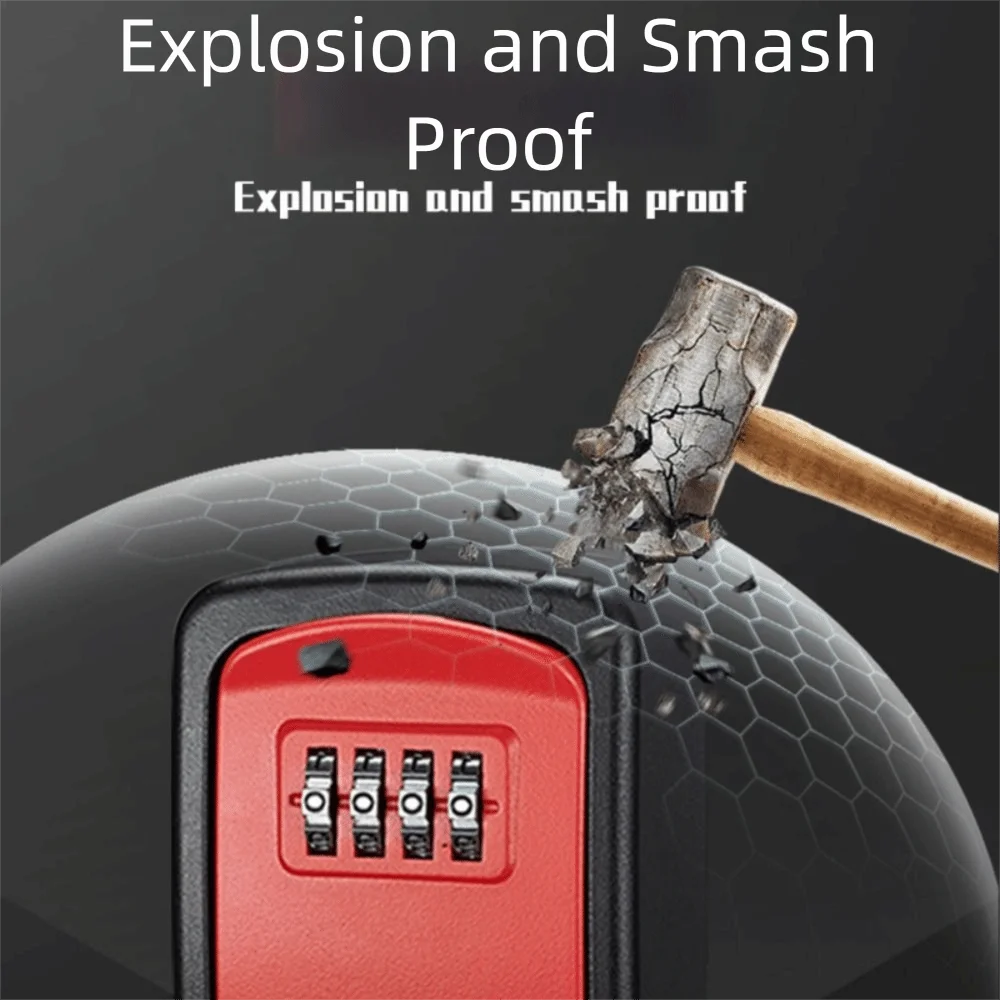 

Коробка для хранения ключей с 4-значным кодом, металлическая конструкция, водонепроницаемый дизайн, сейф для ключей, защита от кражи, материал из цинкового сплава