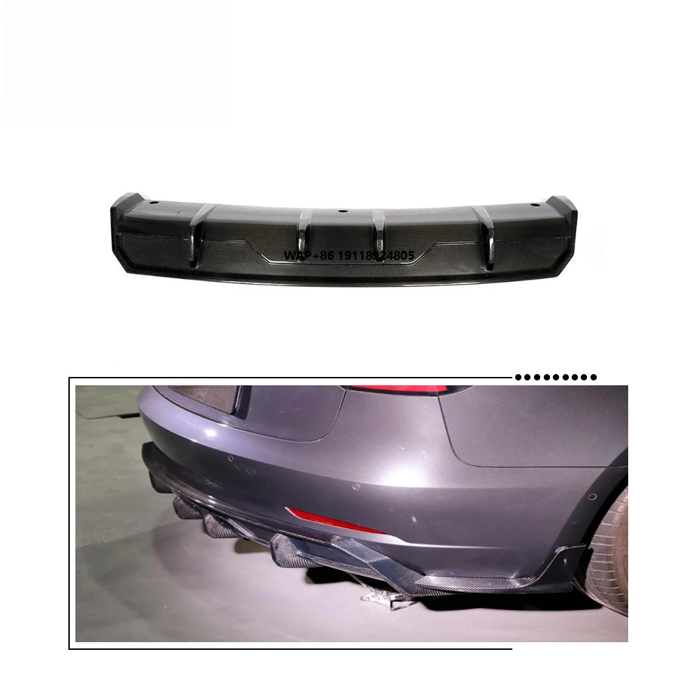 

Carbon Fiber Car Rear Lip Diffuser for-Tesla Model 3 Sedan 4-Door 2016-2019