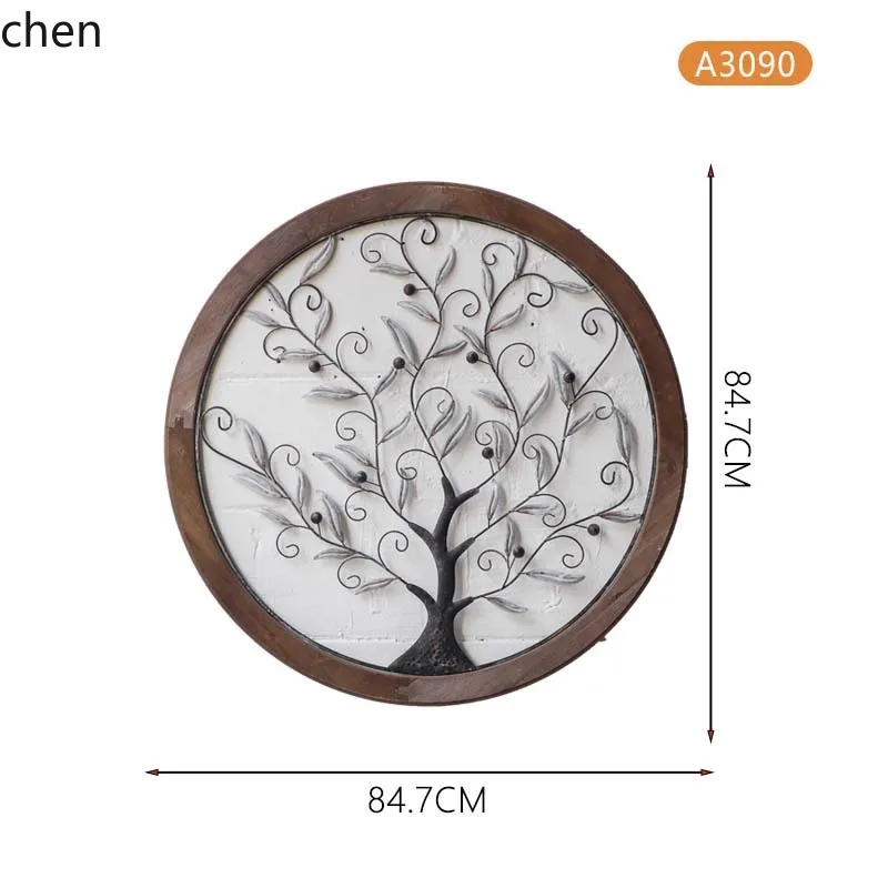 ZML Cafe Background Wall Decoration Tree Branch Shape Round Wall Hanging Hotel Study Room Wall Ornament