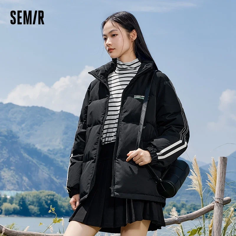 

Semir Down Jacket Women Medium Long Windproof Rainproof 2023 Winter New Raglan Sleeve Jacket