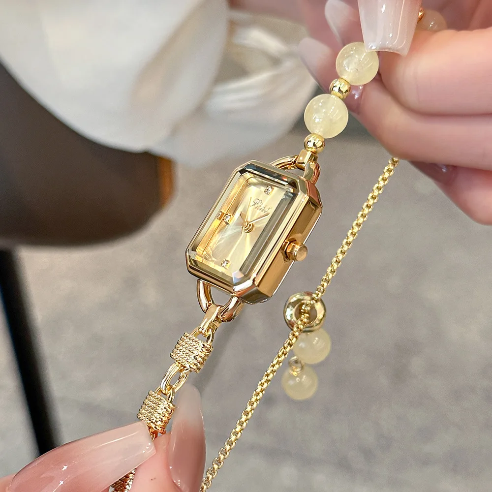 ساعة ذهبية فاخرة للسيدات مقاومة للماء من الفولاذ المقاوم للصدأ ساعات نسائية إبداعية عصرية أصلية أنيقة كوارتز ساعة يد هدية