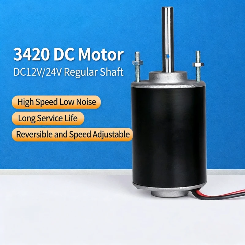 

Микромотор постоянного тока 12 В, 3420, длинная ось, 30 Вт, регулировка скорости двигателя, механическое оборудование, высокоскоростной двигатель с постоянным магнитом 24 В