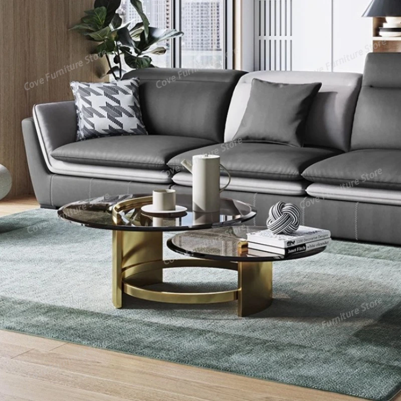 

Italian Minimalist Living Room Coffee Table Modern Designer Creative Glass Coffee Table High-end Home Furniture Escritorios FYCT