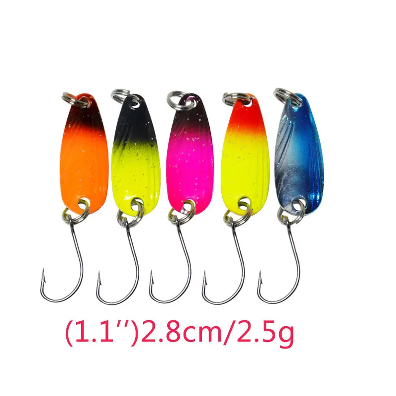 JYJ 20pieces a box colorful metal jig spoon lure bait for fishing tackle spinner wobbler pesca trout bait