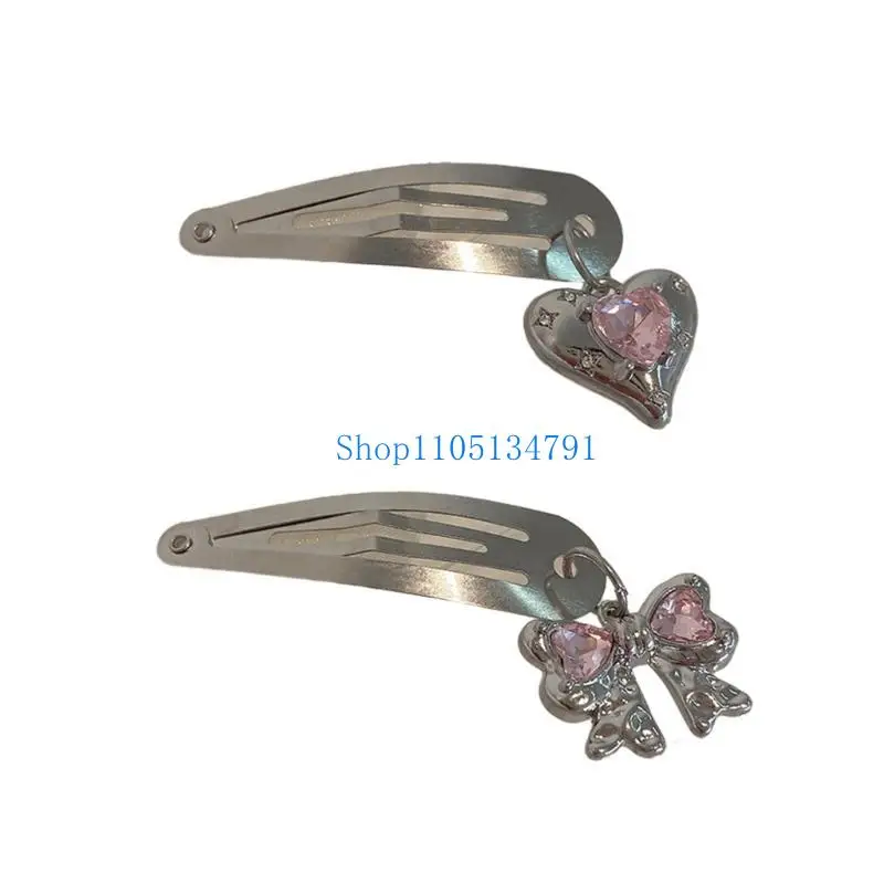 

Заколка для волос со стразами и бантом длиной 98 км, заколка для волос с заколкой в ​​виде милая заколка в форме сердца, для