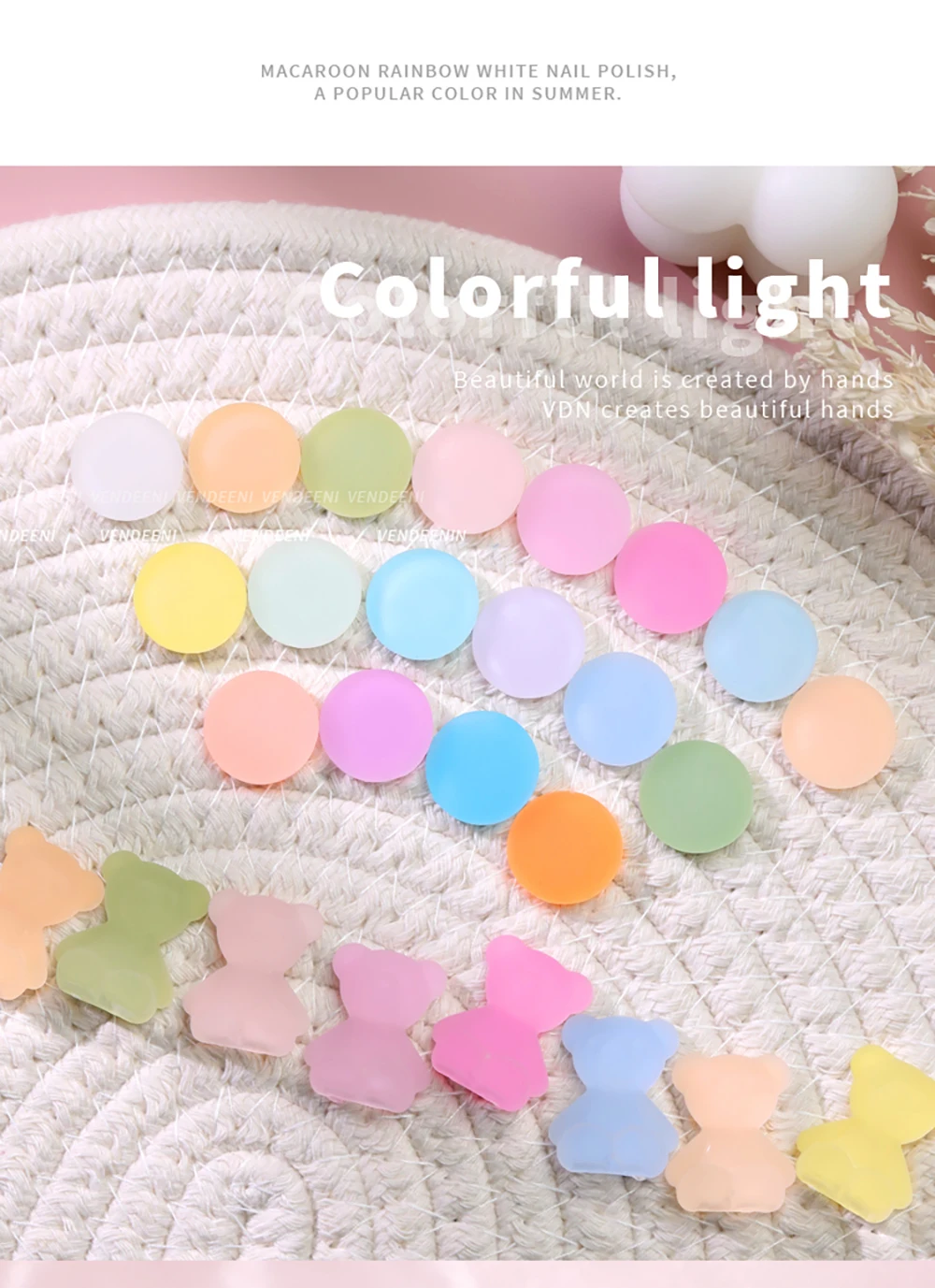 Vendeeni 18 Farben Regenbogenfarben Gel-Nagellack Sommer Bunter UV-LED Soak-Off Gel-Lack Macaron Nagelkunst Gel-Lack 15ml – Detail 10
