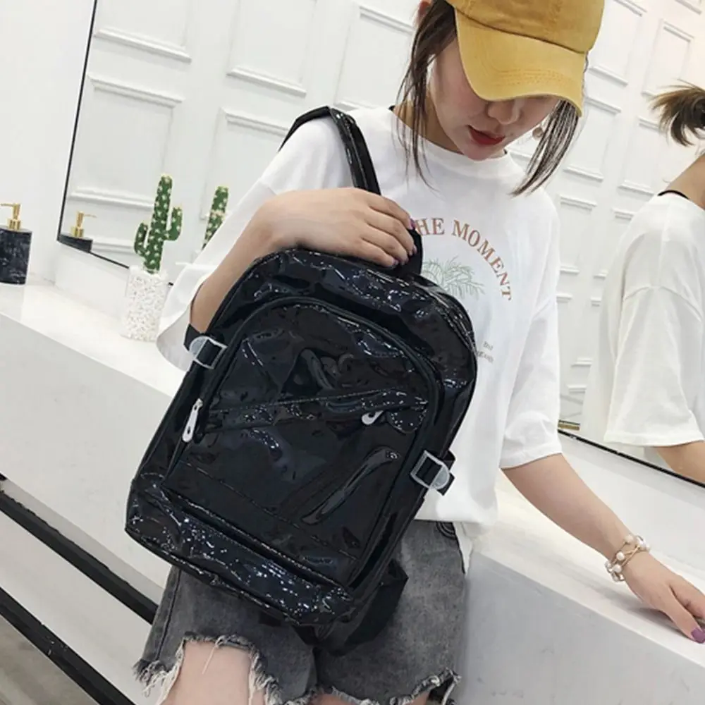 Korean Version Female Spring Summer Plastic School Bag Candy Color Transparent PVC Backpack Female Backpack Jelly School Bag