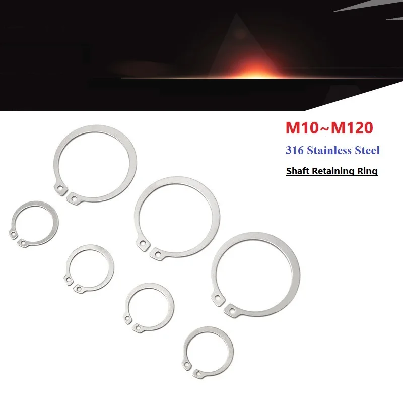 M10~M120 Circlips For Shaft Type C Shaft Retaining Ring Circlip Spring Lock Washer 316 Stainless Steel Circlip Snap Ring