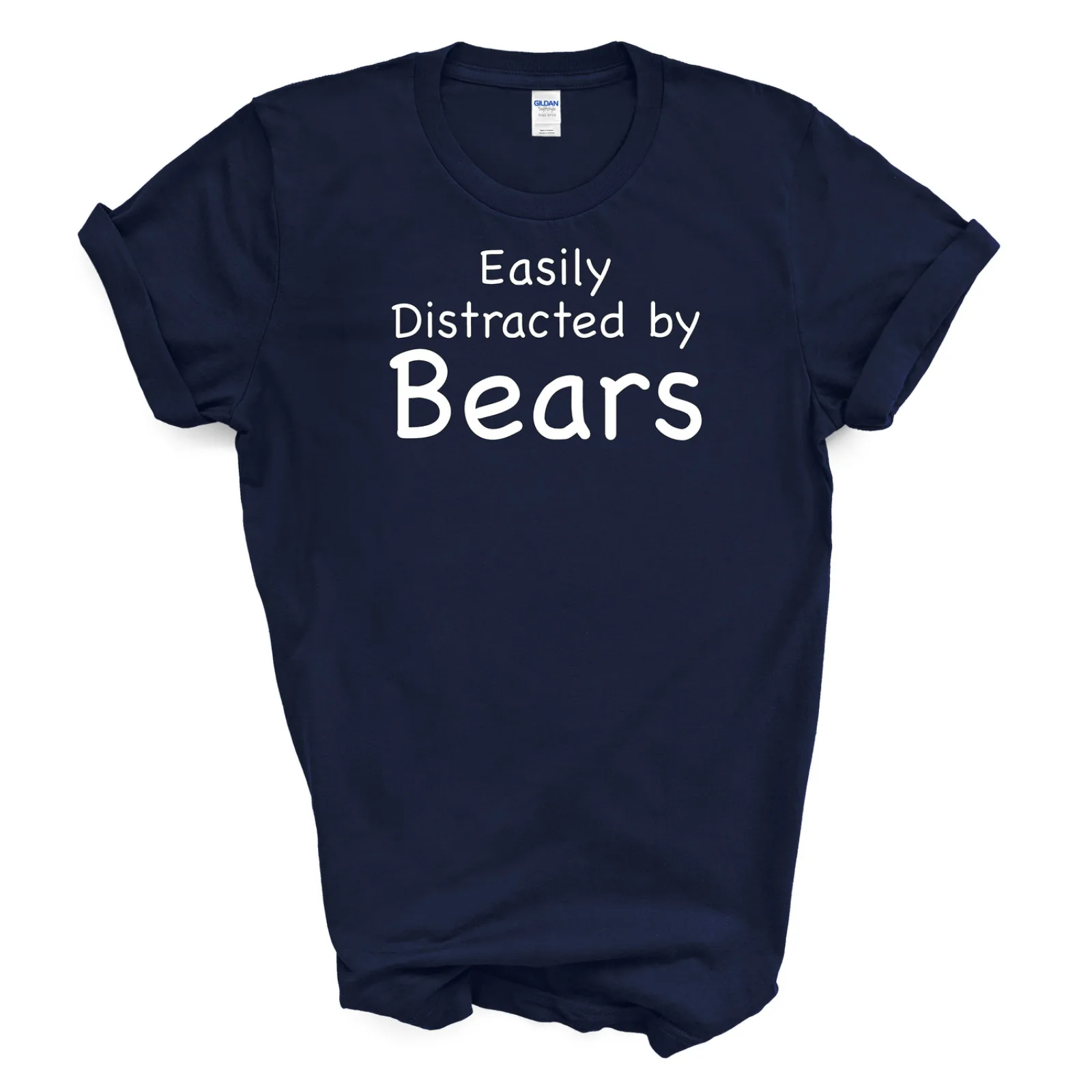 

Easily Distracted by Bears T Shirt- Navy XLarge