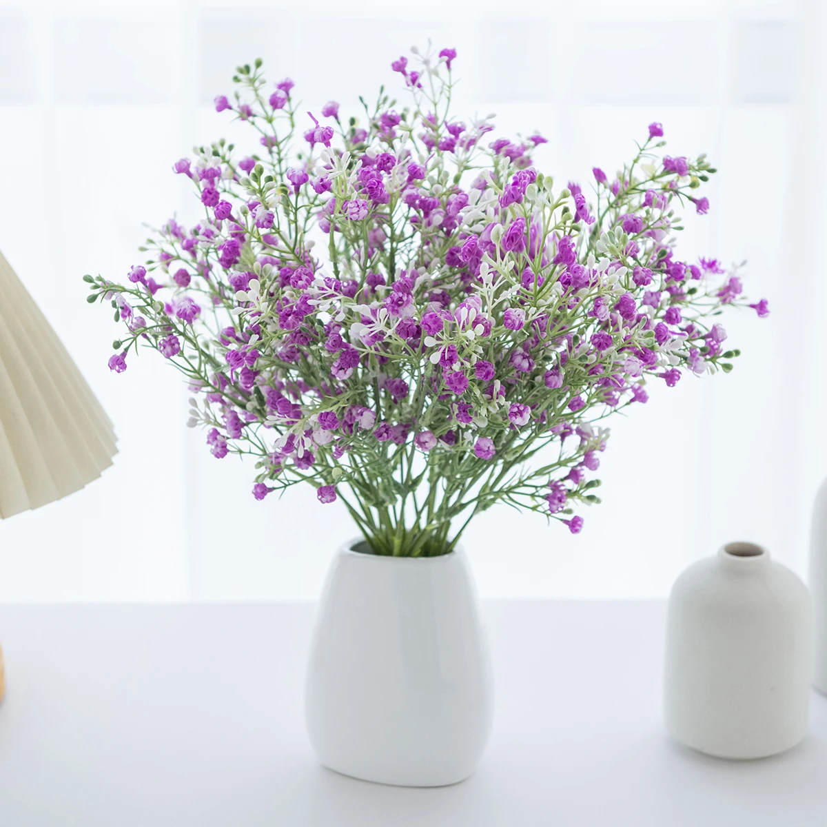 5 Stück Künstliche Blumen Pflanzen Gypsophila Hochzeitskranz Brautstrauß Heimdekoration Vase Tisch Garten Hof DIY Geschenke Herbstdekoration – Detail 2