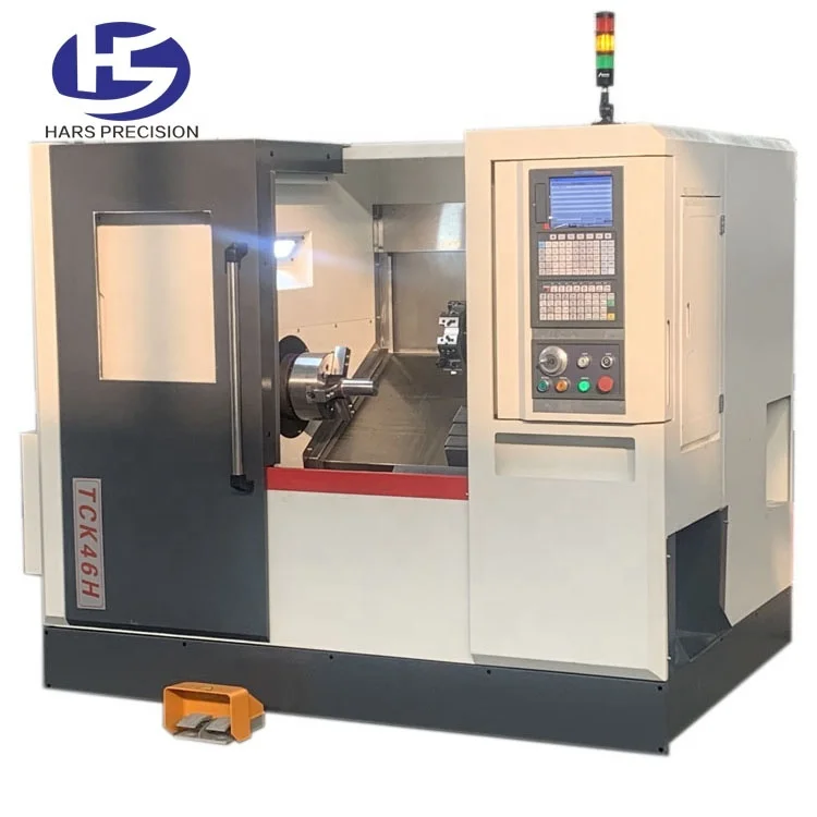 High Rigidity Slant Bed CNC Lathe TCK46H Turning Hine With Linear Guideway