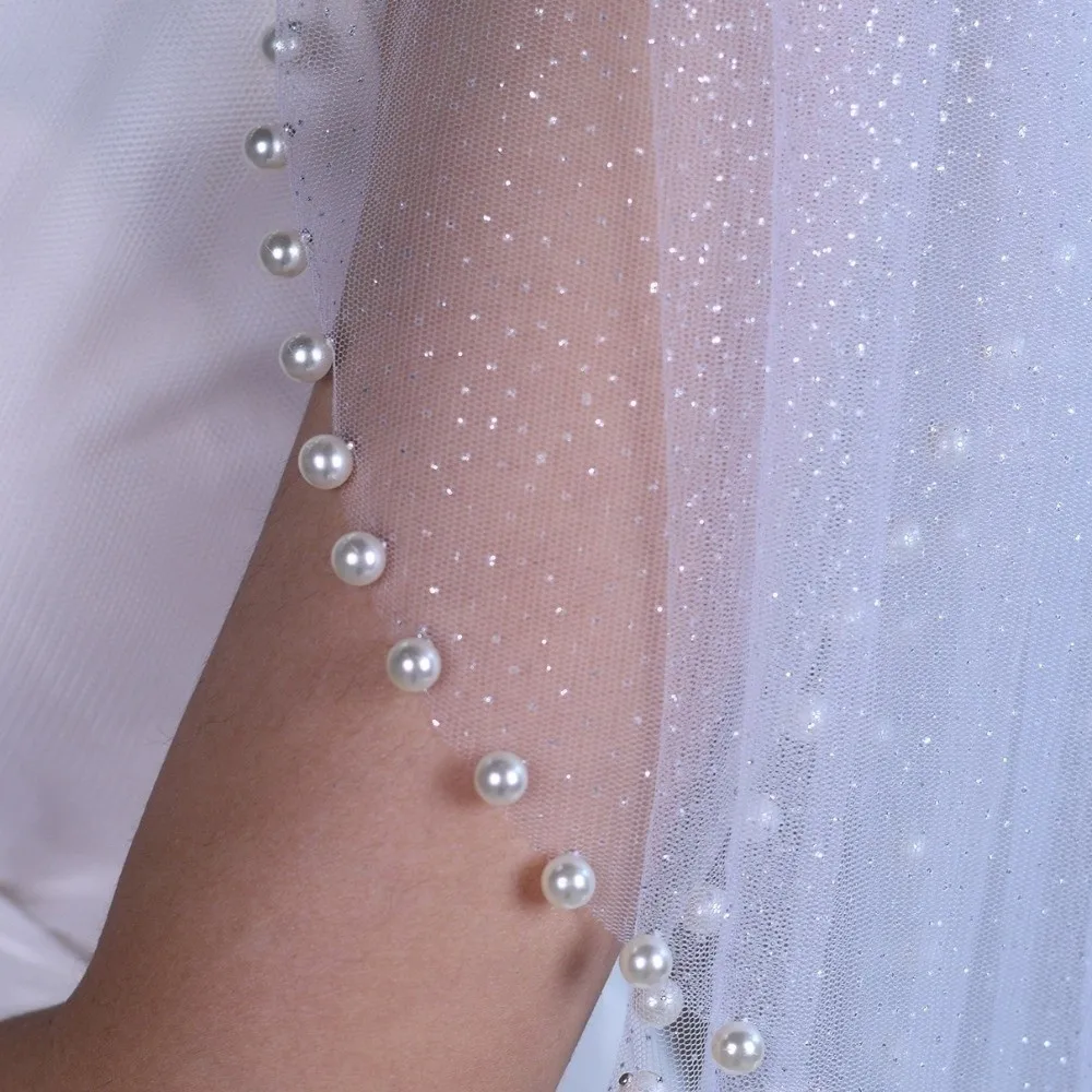 Detachable Design Lightweight Tulle Cape Short Length Winged Shape Wedding Shoulder Decoration Korean Style Beaded False Sleeves