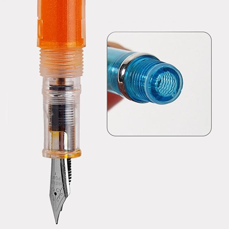 W89C Acrylic Fountain Pen Transparent Pen Barrel Large Capacity Remove to Refill Gift Calligraphy Pen for Students Kids