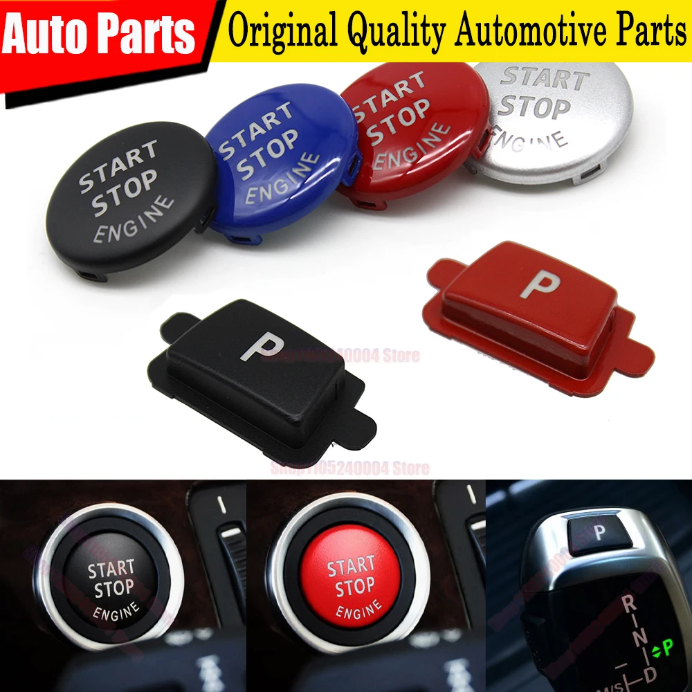 Start Stop Push Lgnition Switch Gear Shift Lever Auto Parking P Button Cap For BMW X5 X6 E70 E71 E72