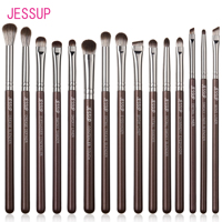 Jessup Eye Makeup Brushes Set Professional 15pcs Eyeshadow Brushes Vegan Concealer Eyebrow Liner Blending Brush Brown,T499