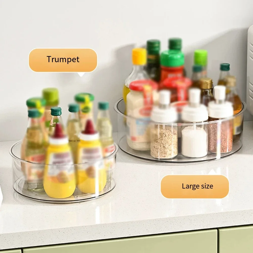

360° Rotating Lazy Susan Organizer Turntable Storage For Kitchen Spices And Bathroom Toiletries, Space-Saving Countertop Rack