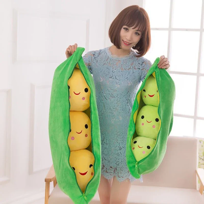 25cm bonito crianças ervilhas de pelúcia cheia planta boneca brinquedos crianças kawaii qualidade em forma de ervilha travesseiro menino menina presente