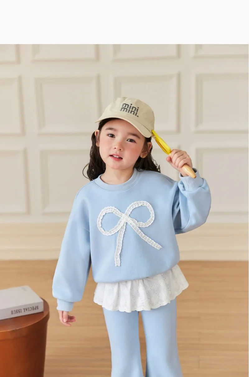 RAISE 2-8 Jahre Kinder Mädchen Zweiteiliges Outfit Herbst Kinder Mädchen Schleifen-Sweatshirt Trainingsanzüge 2026 Spitzenbesetzte Schlaghose Outfits – Detail 17