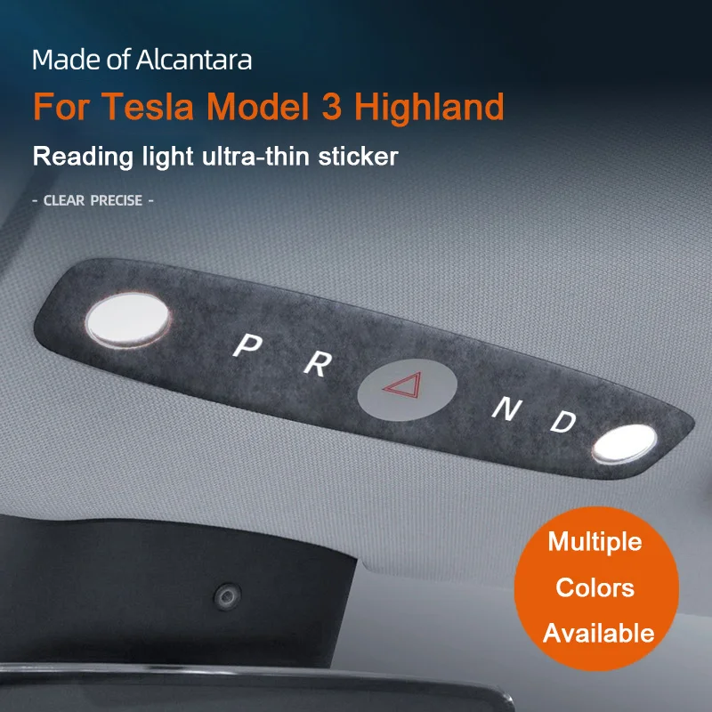 Autocollants de garniture de cadre de lampe de lecture, décor intérieur de voiture, accessoire automatique, modèles 3 Highland 2024 et plus, Italie Alcantrara, placements