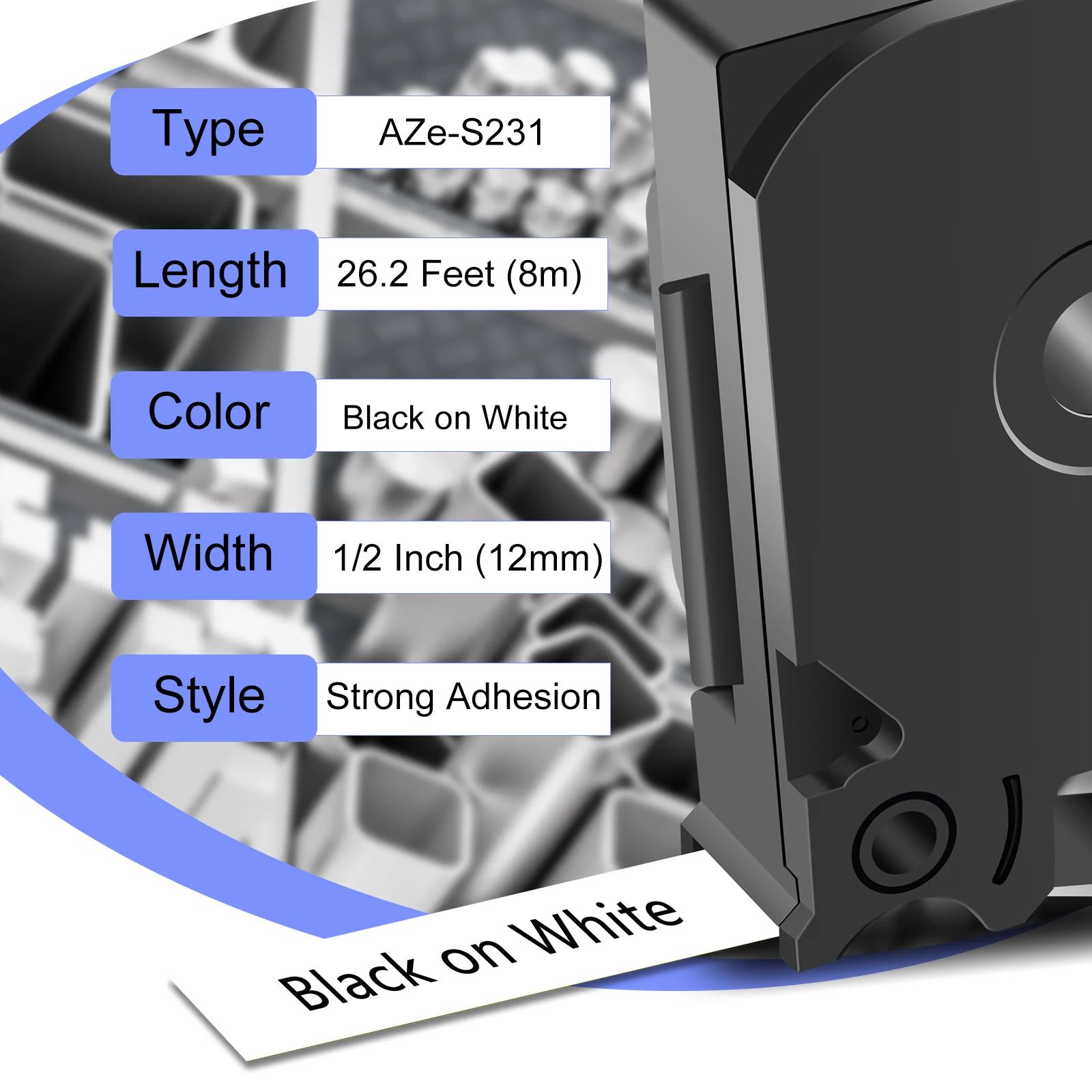 

5/10PK Compatible for Brother Strong Adhesive Laminated TZ TZe-S231 241 6-24mm Industrial Label Tape For Brother P-Touch Printer