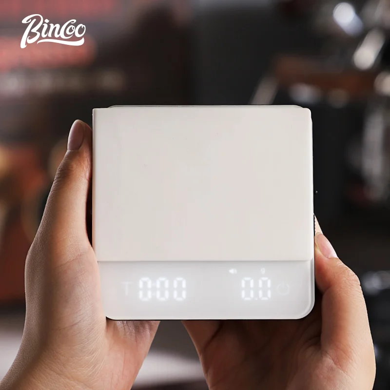 Bincoo balança digital de café para cozinha, 2000g/0.1g, ciclo de alta precisão, balança eletrônica recarregável, acessórios para barista doméstico