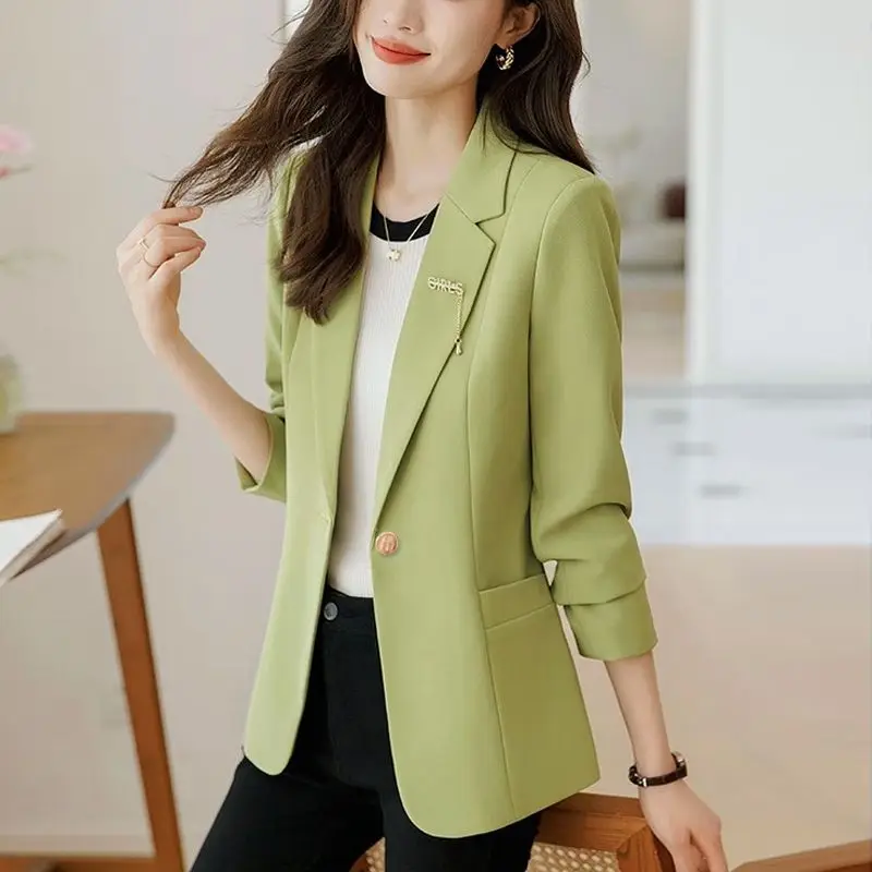 Cappotto corto alla moda da donna Giacca primaverile e autunnale da donna Nuovo versatile abito casual sottile che abbraccia la vita e sottile