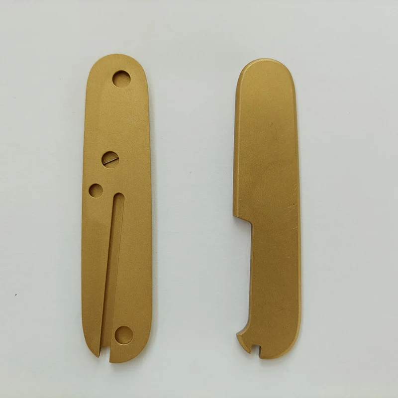 CNC Brass Material Plane Style Knife Handle Scales Patches For 91MM Victorinox Swiss Army Knives With Toothpick Tweezers Slots