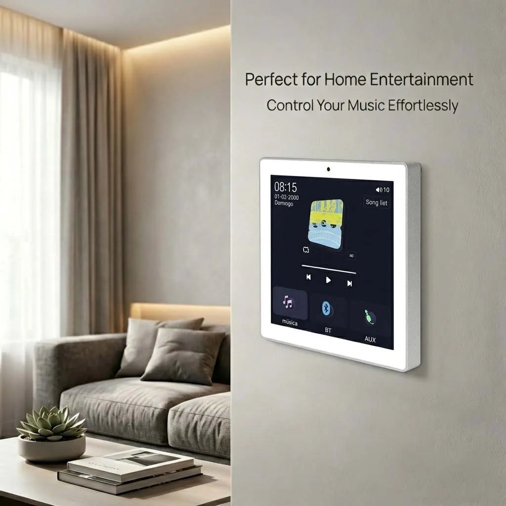 Tuya Smart Home Bluetooth Wall Amplifier Mini Touch Screen Audio Control Panel 2/4 Channel for Ceiling Speakers USB TF AUX