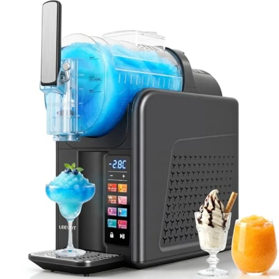 

Slushie Machine and Soft Serve Ice Cream Maker 2 in 1 Frozen Drink Machine with Quicool Technology 6 Presets Child Lock Self-Cl