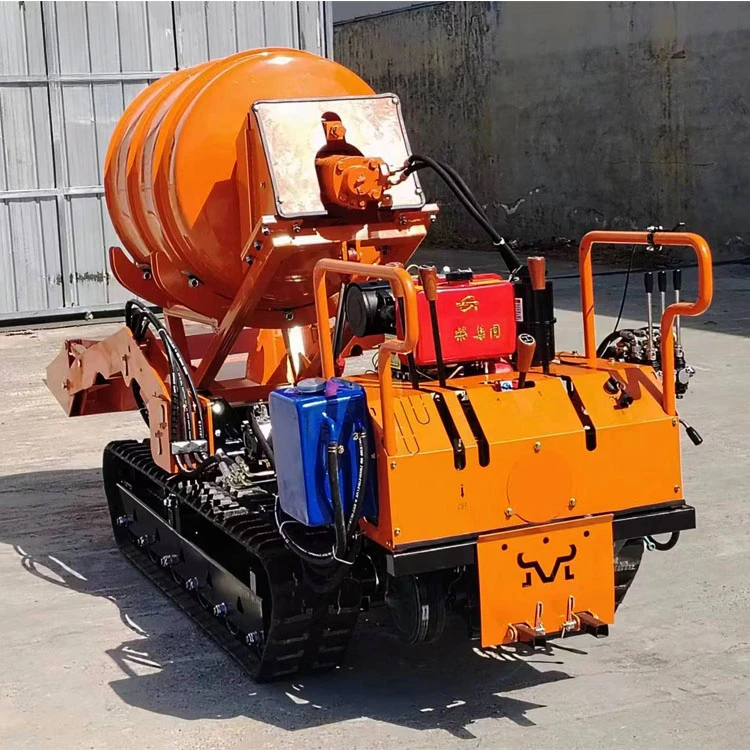 YG Thickened Material Small Crawler Building Material Mixer Mini Type Commercial Drum Lime Mixer Horizontal Concrete Mixer