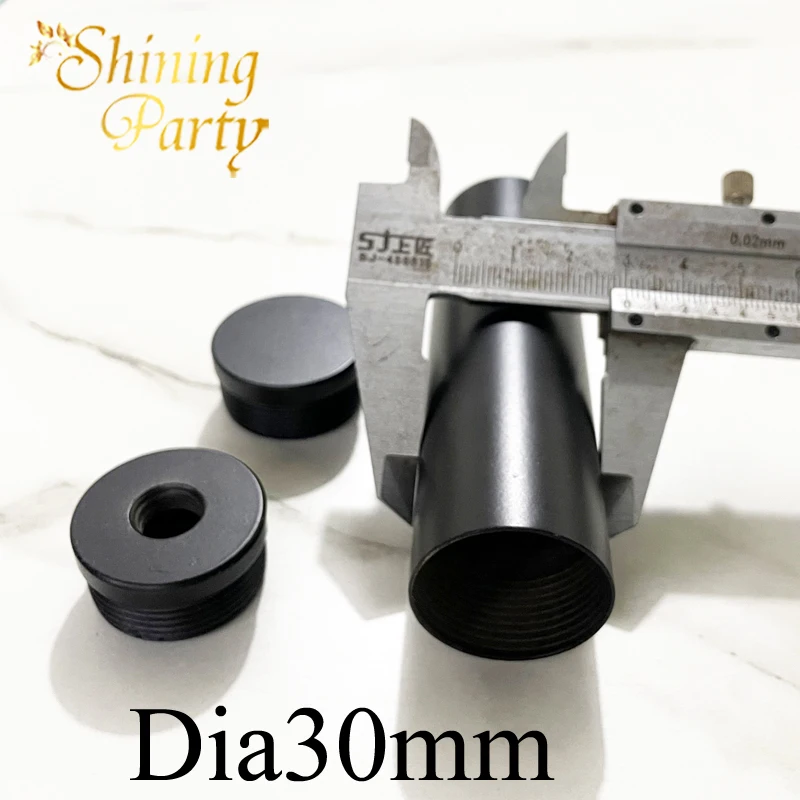 أنبوب معدني مجوف بخيط أنثى بقطر 30 مم، أنبوب أسنان داخلي برؤوس مزدوجة لملحقات الإضاءة