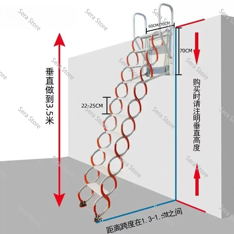 Convenient Access Indoor Electric Attic Telescopic Stairs Automatic Folding Loft Ladder Steel Collapsible Staircase Access