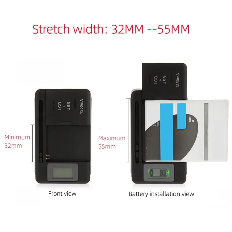 Universal US / EU /UK Mobile USB Battery Charger Adapter with LCD Indicator Screen for Cell Phones with USB Port