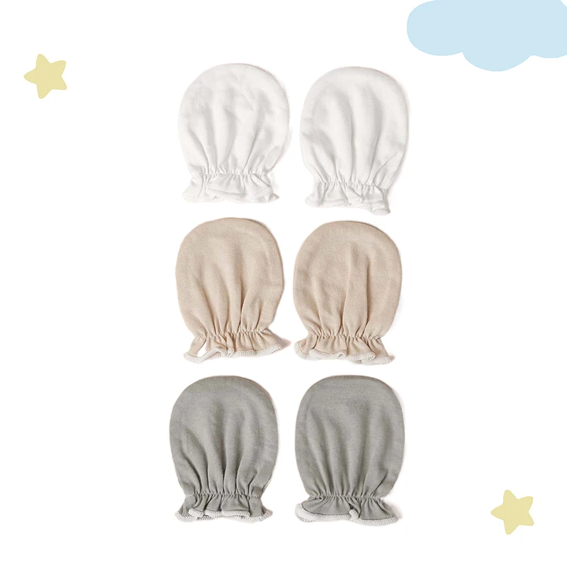 3 Pairs/Set Baby Cotton Soft Mitten Newborn Anti-eat Hand Anti-Grab Face Protect Glove Baby Mitten0-6M image 5