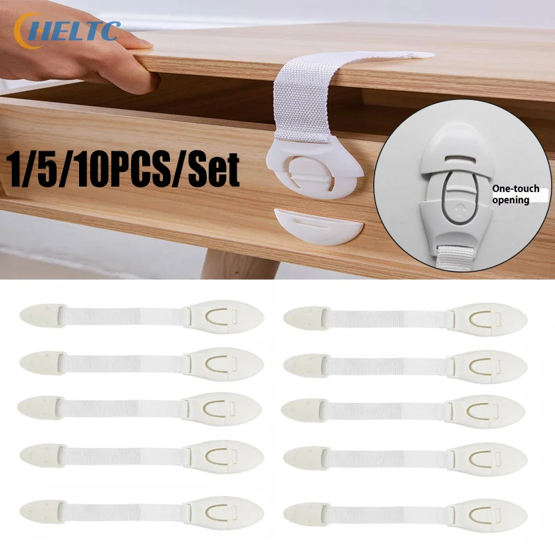 1/5/10 قطعة أقفال سلامة الطفل مزلاج درج حزام قفل حماية أمن الطفل درج قفل خزانة الباب قفل باب أمان للأطفال