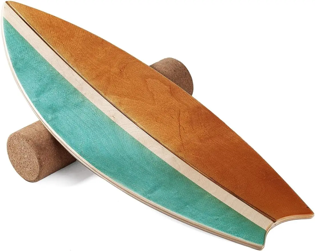 

Indoor Surfboard Balance Board with Wheels for Home Fitness, Core Strength Training and Fun Exercise Equipment
