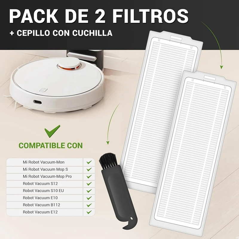 Peças de aspirador de pó Filtros HEPA para Série Mop 2S / P / Pro/Vacuum S12