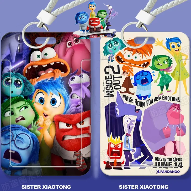 

Disney Inside Out 2 Card Sleeve Kawaii Anger Ennui Sadness Anxiety ID Card Bus and Subway Access Work Permit Photo Card Sleeve