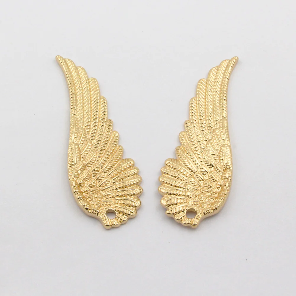 

6pair Brass Casted Quality Feather Angel Wings Pendant Stamping Decoration DIY Jewelry Accessories for Dangle Earrings Making