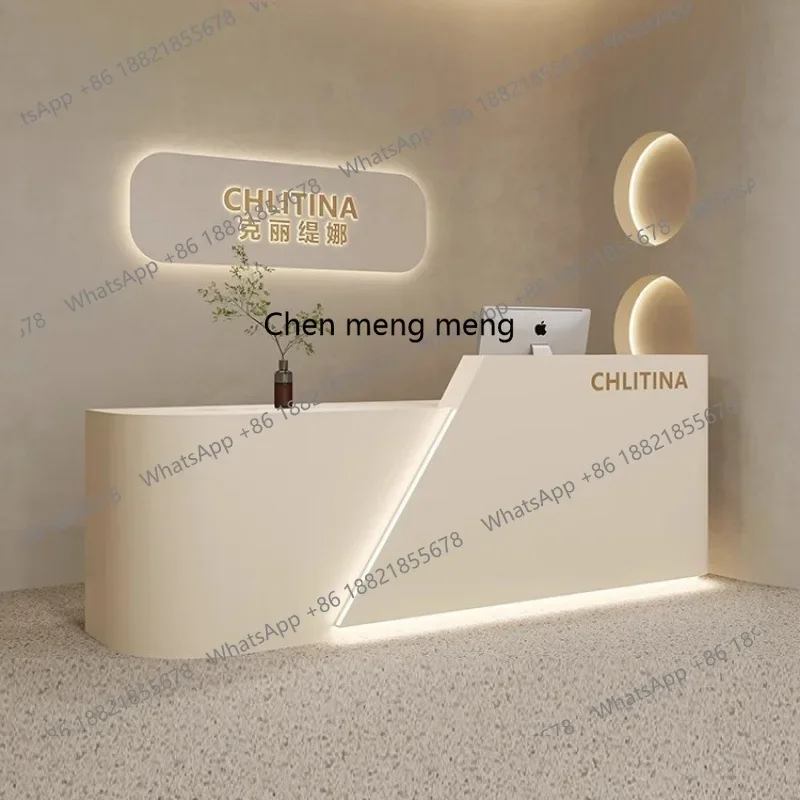 

Современная простая и стильная стойка ресепшн для клуба красоты, отеля, магазина одежды, кассовая стойка для небольшого магазина одежды