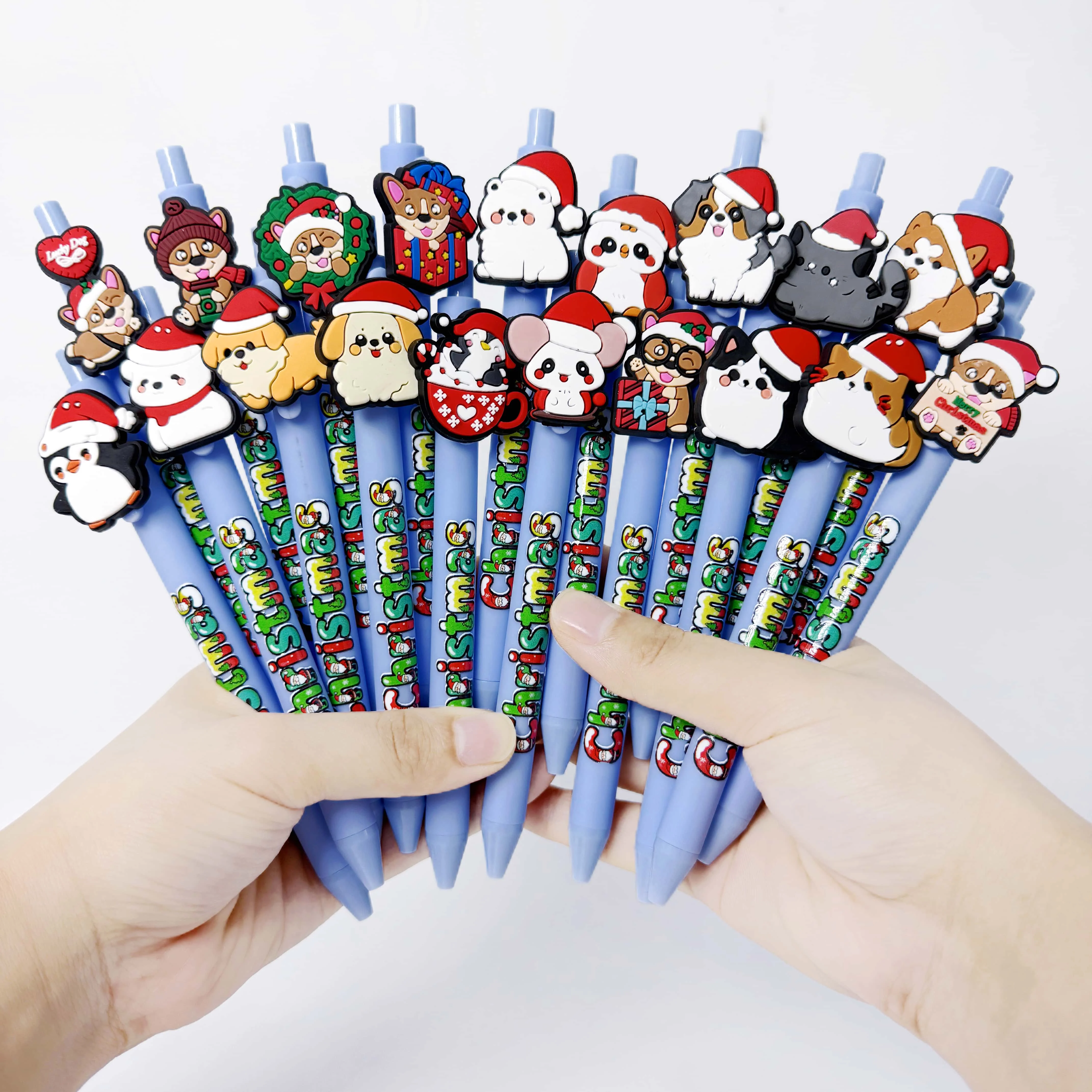 

8 шт./16 шт., рождественская тематическая дизайнерская наклейка, ручка для печати, подарочные канцелярские принадлежности, студенческая ручка для письма, ручка для подписи, выдвижная нейтральная ручка