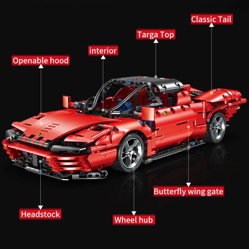 Technical Building Blocks 1400PCS Model Racing Sport Car City Mechanical Speed Vehicle Supercar Brick Puzzle Toys Kid Adult Gift