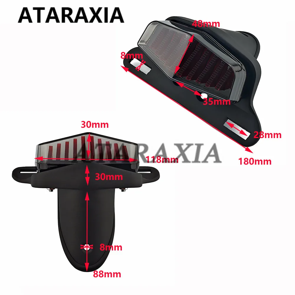 LED الضوء الخلفي دراجة نارية الذيل ضوء لمبة خلفية الفرامل وقف الضوء ل هارلي الدراجات مقهى المتسابق بوبر المروحية ث/لوحة ترخيص مصباح #5