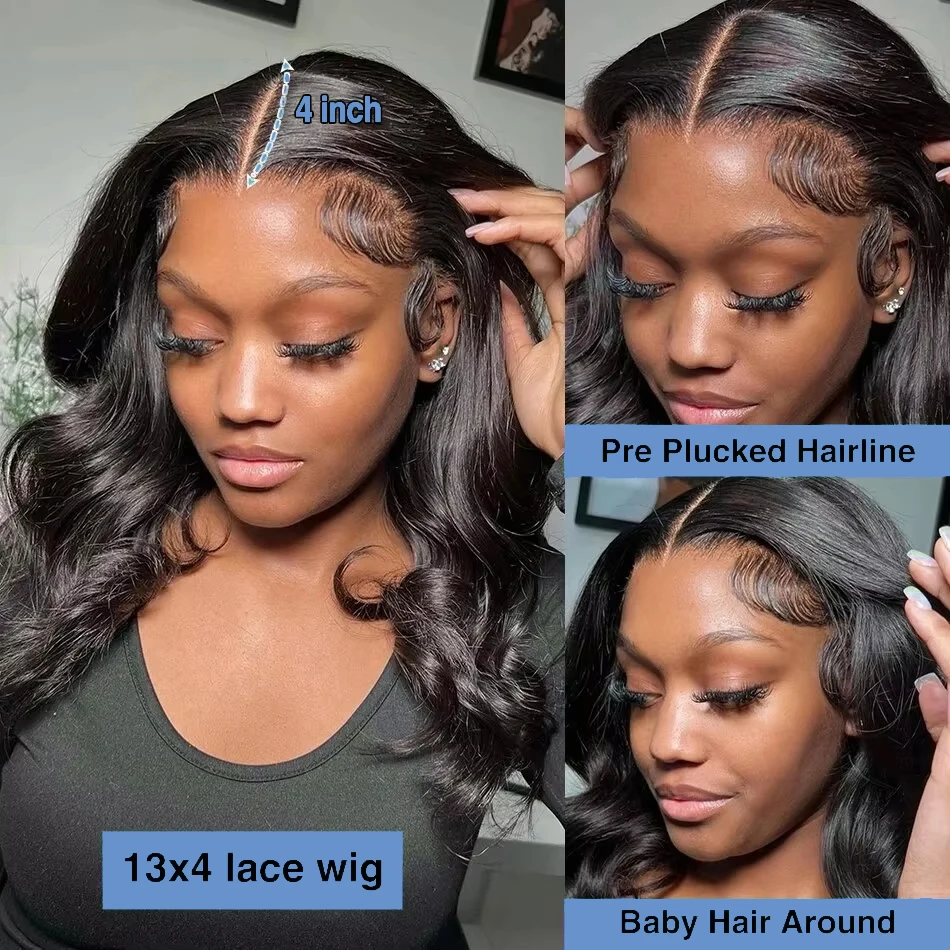 Body Wave Short Bob Body Wave Lace Frontal Wig 13x4 Lace Frontal Wig Brazilian 100% Remy Human Hair Wigs For Women Density 200