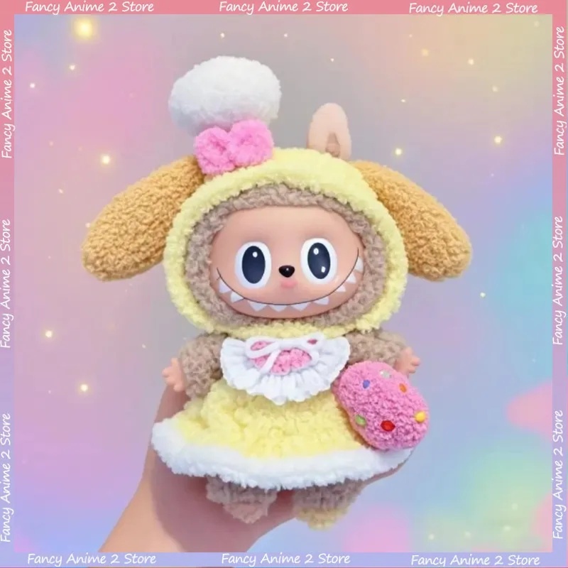 

Милое платье CookieAnn, одежда для V1 V2 V3 Labubu 17 см, Kawaii, мини-плюшевые куклы, головные уборы, платье, модные аксессуары для кукол