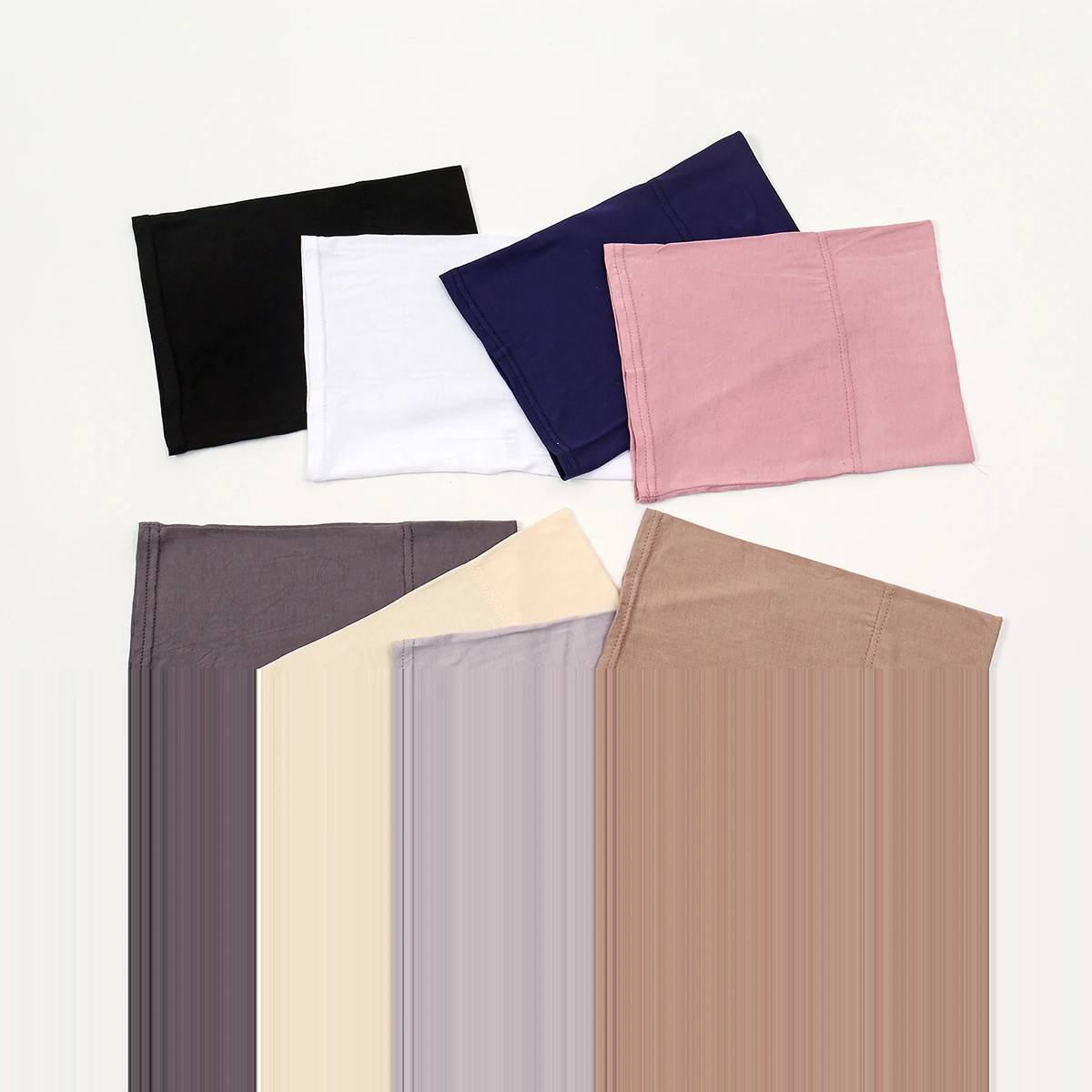 6/قطعة قبعات داخلية مشروط الحجاب و 1/قطعة مجموعة ربطات الشعر حجاب فوري إسلامي وشاح شالات مطاطا جيرسي بونيه الإسلام عمامة