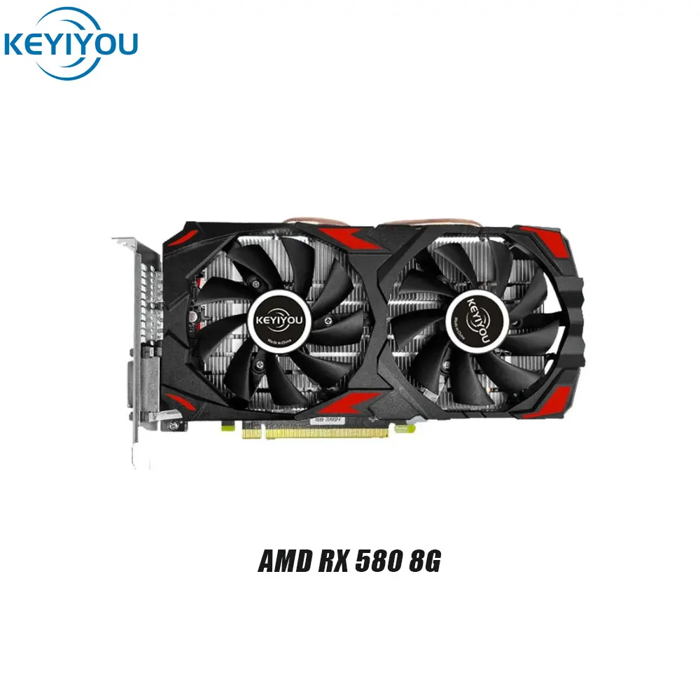 Original Radeon RX580 8G Graphics Card GDDR5 Memory Video Gaming Card PCIE3.0x16 HDMI for Desktop Computer AMD Card