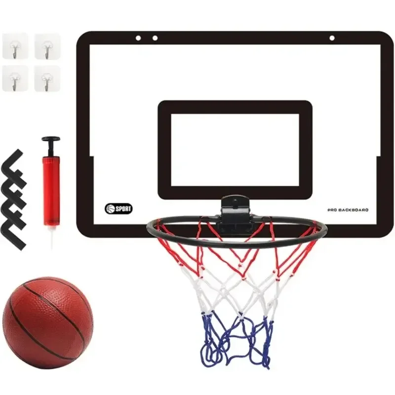 Indoor Children Safety Funny Game Kids Mini Home Exercise Basketball Hoop Set Wall Frame Stand Lifting Basket Hanging Backboard